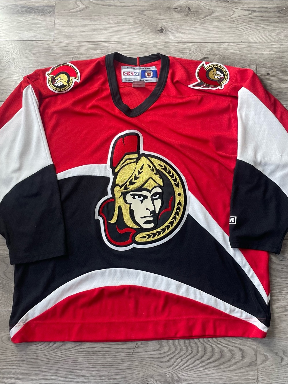 CCM Red, Black & White Ottawa Senators Hockey Jersey